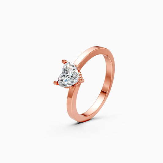 Heart Shape Solitaire Diamond Ring