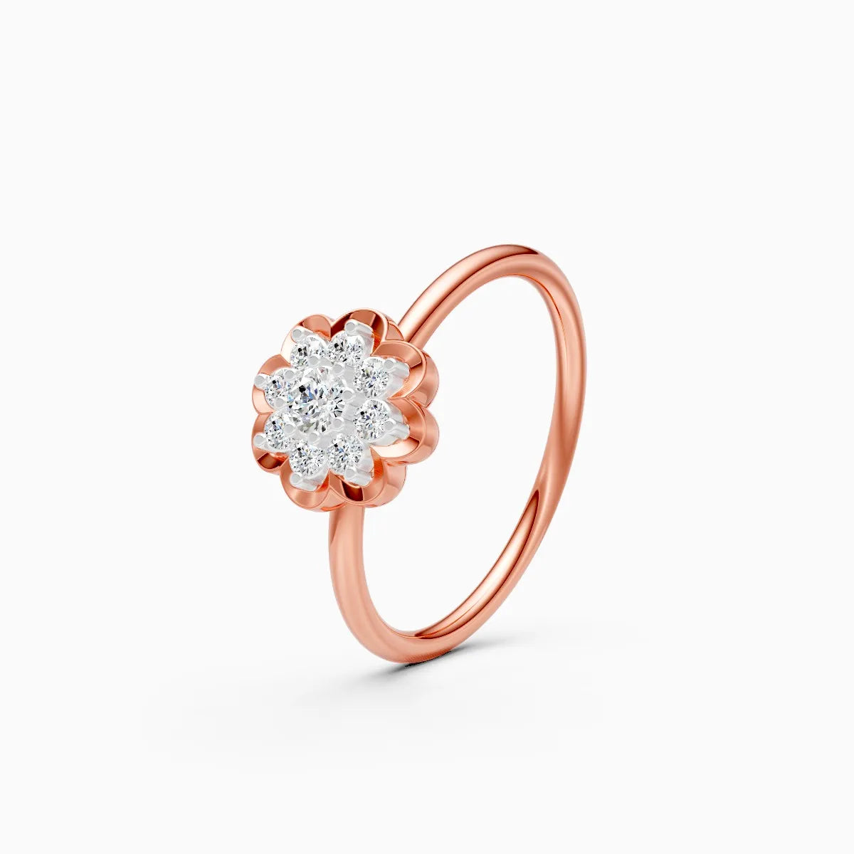Round Floral Cluster Lab Diamond Ring