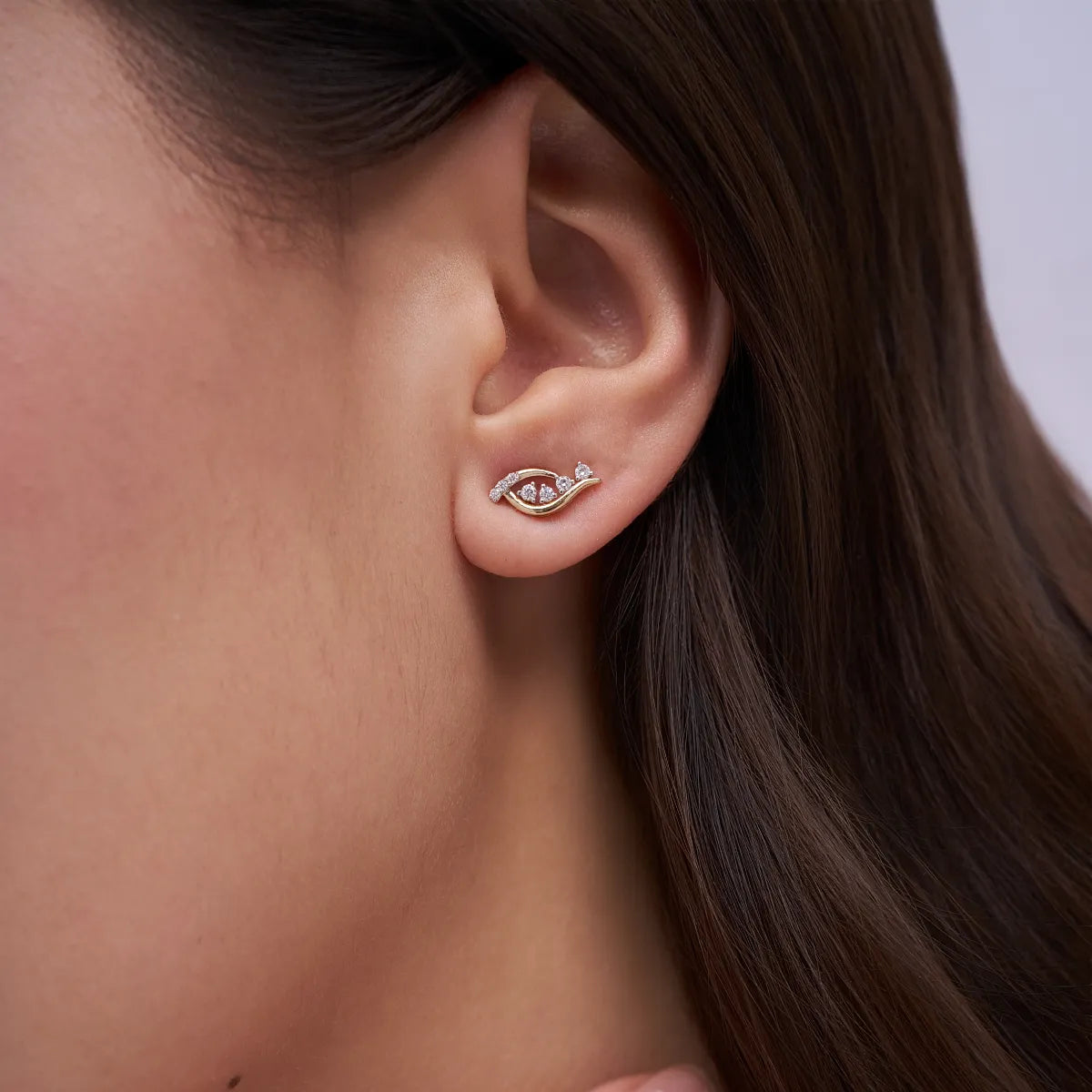 Wave Cluster Stud Earrings