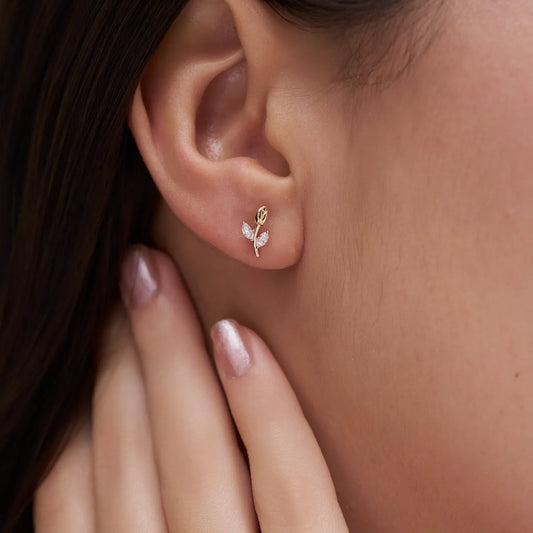Rosebud Diamond Studs
