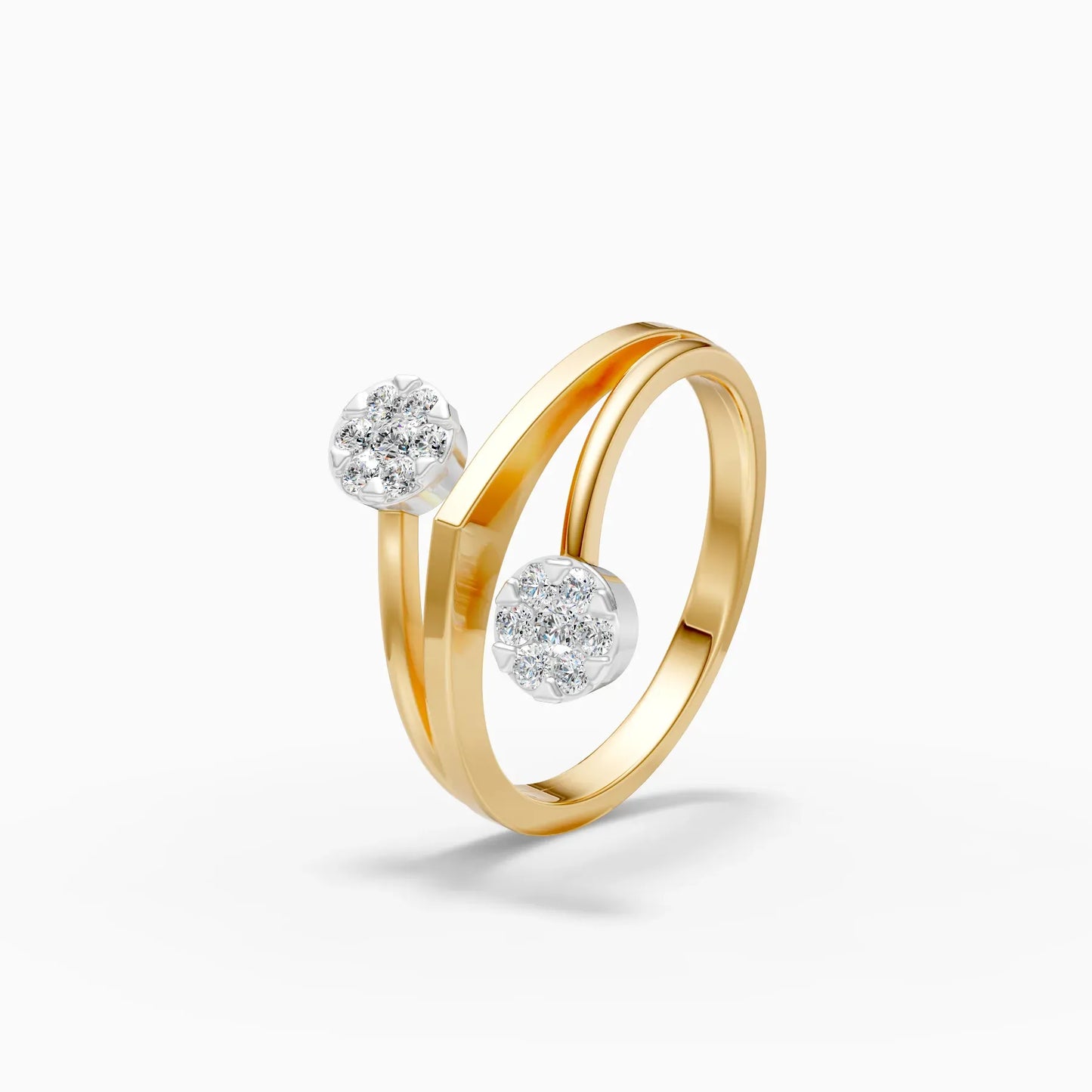 Latest Diamond Cluster By Pass Setting Ring