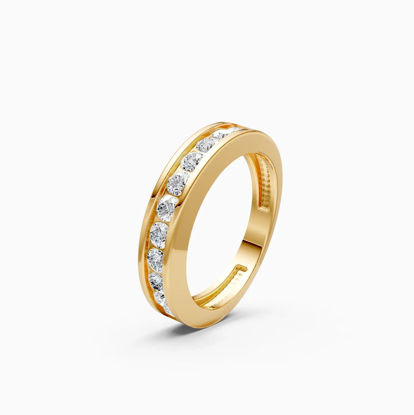 Round Lab Grown Diamond Channel Set Band