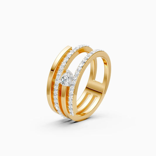 Four Line Lab Grown Diamond Classy Ring
