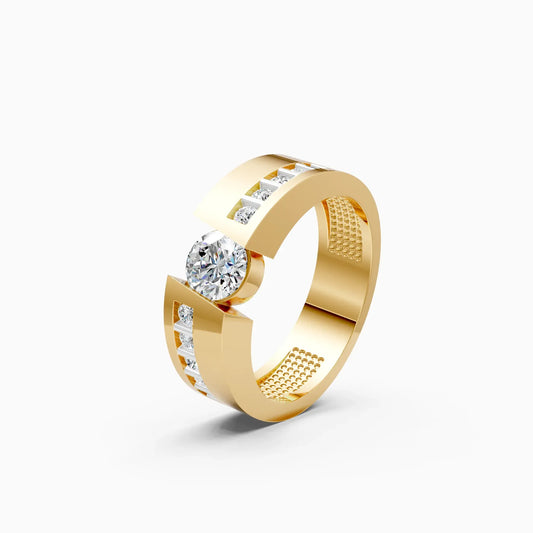 Round Solitaire Lab Diamond Couple Ring
