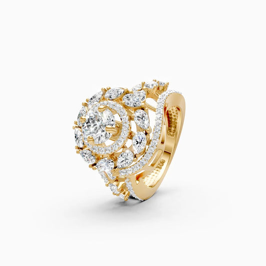Round By pass Art deco style Ring