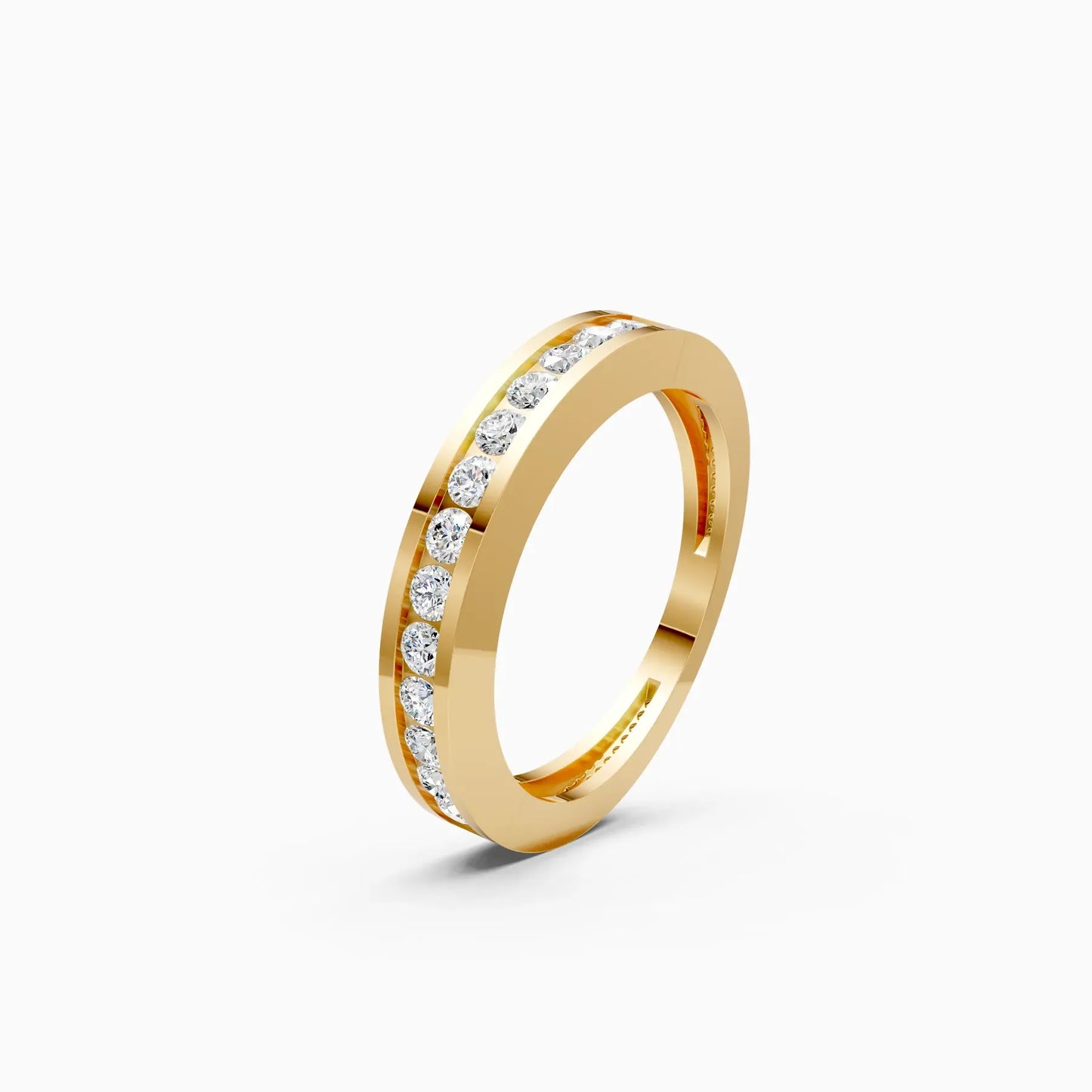 Channel Set Round Diamond Half Eternity Band