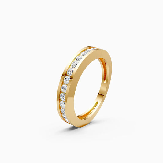 Channel Set Round Diamond Half Eternity Band