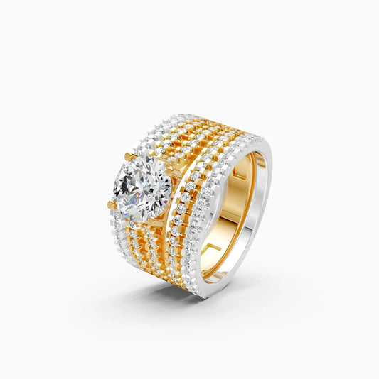 Sparkle Solitaire Five Band Engagement Ring