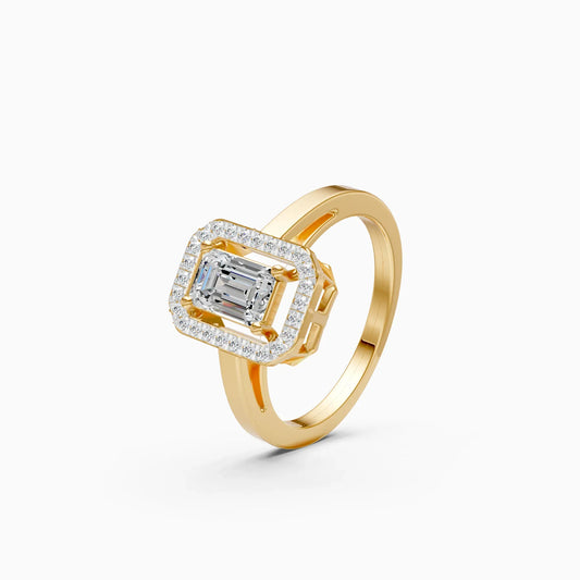 Graceful Emerald Cut Diamond Engagement Ring