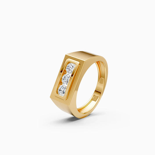 Formal Three Diamond Men's Ring