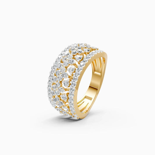 Cluster Broad Multi Diamond Ring