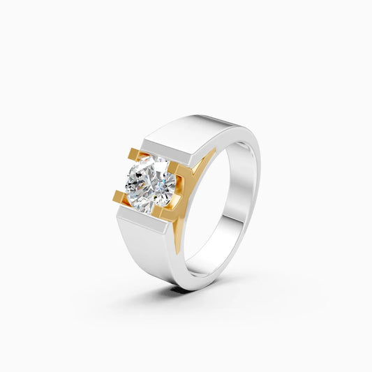 Two-Tone Solitaire Diamond Ring
