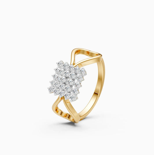 Square Shape Diamond Cluster Impressive Ring