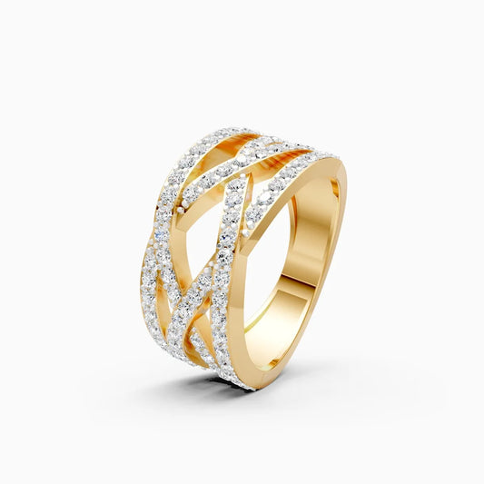 Criss-cross statement Diamond Ring