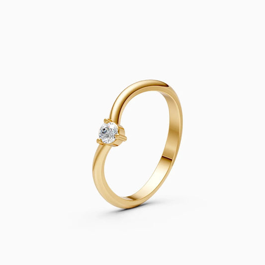 Minimalist Round Solitaire Ring