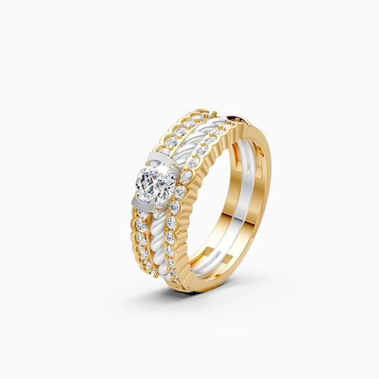 trio layered centerpiece diamond ring
