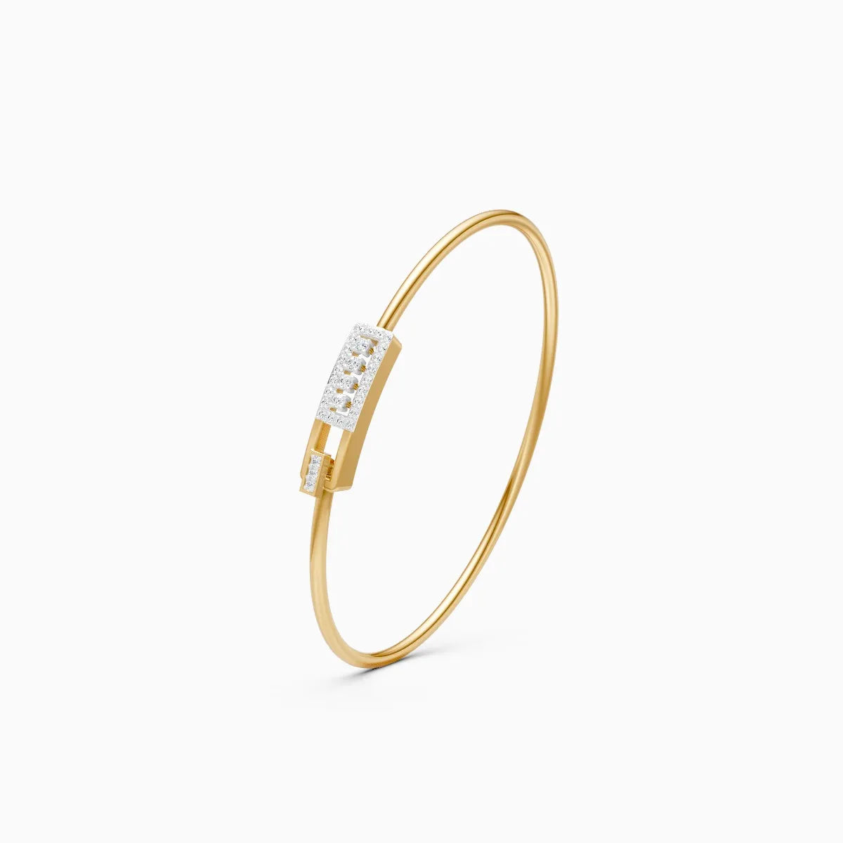Elegant Rectangular motif Diamond Kada