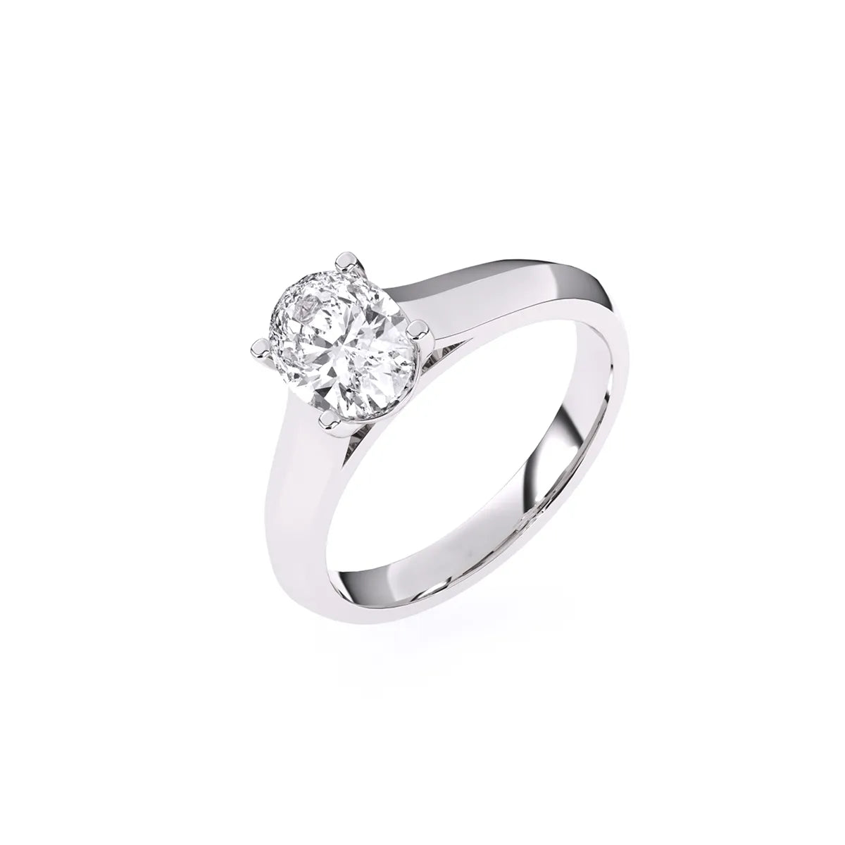 Tiny Oval Cut Solitaire Lab Grown Diamond Ring