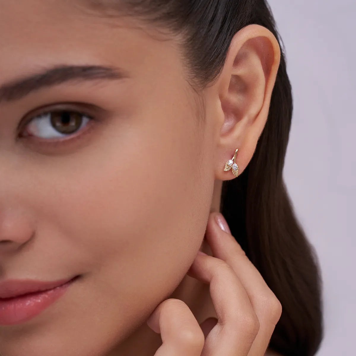 Leaf Duo Diamond Studs