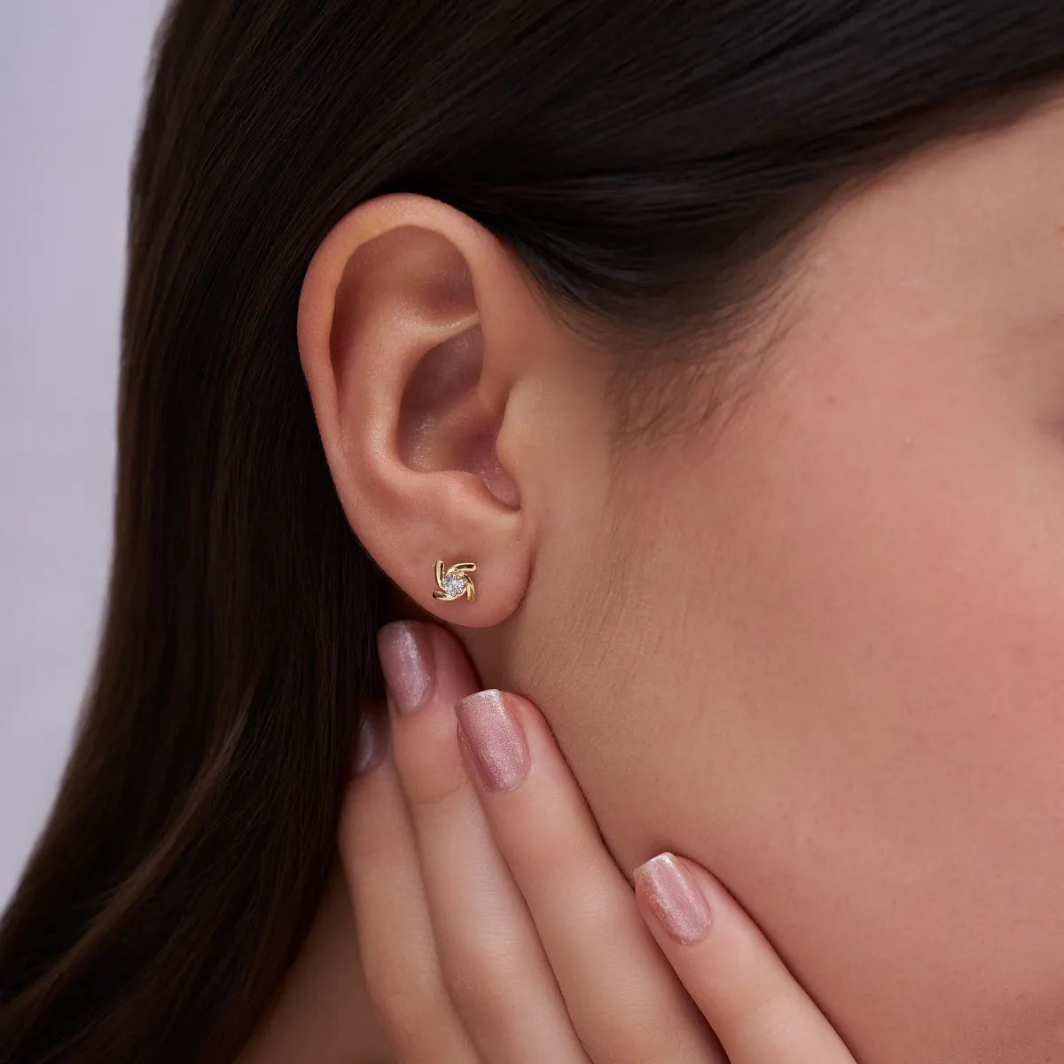 Round Rose Swirl Studs