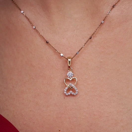 Round Diamond Heart Infinity Pendant