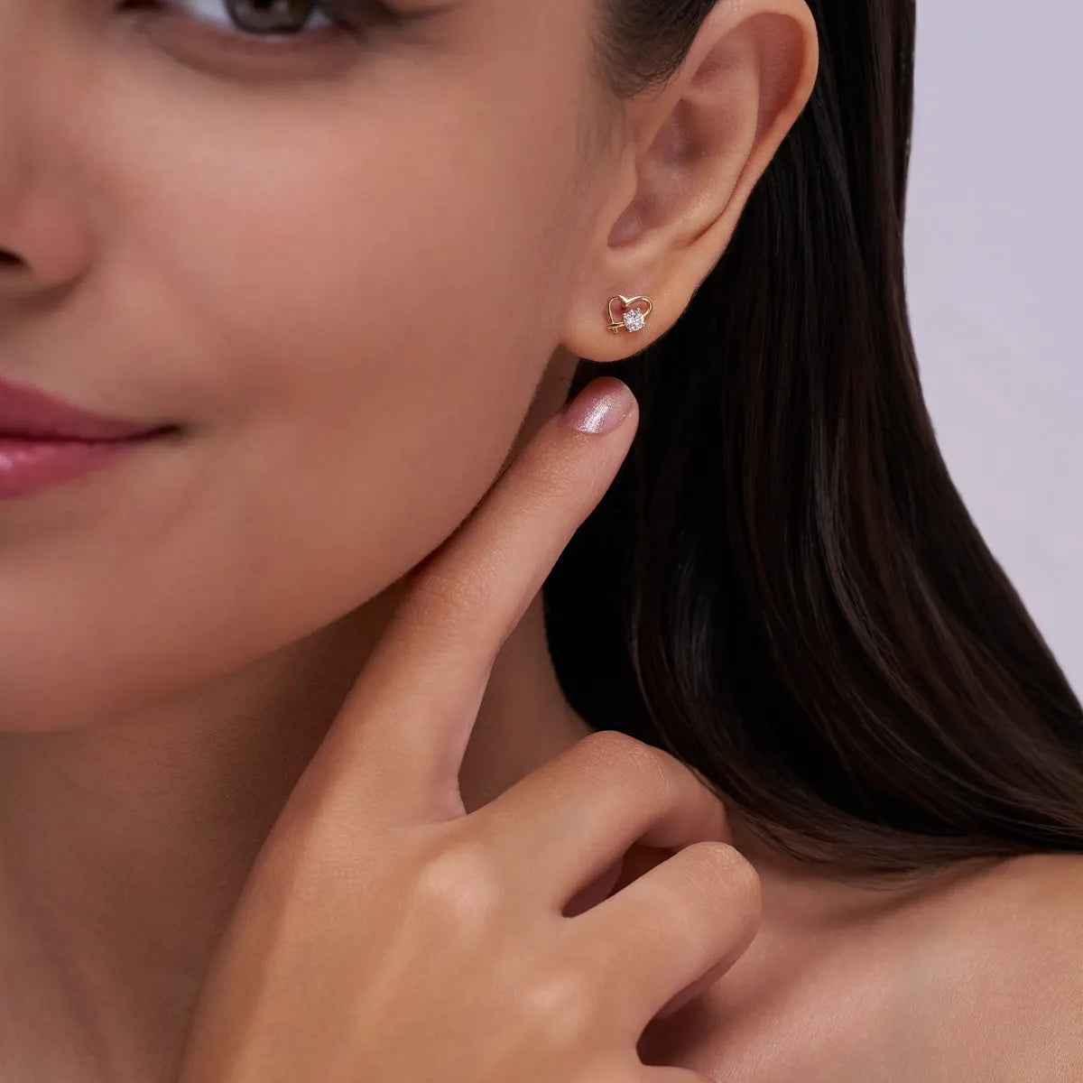 Intertwined Heart Diamond Studs