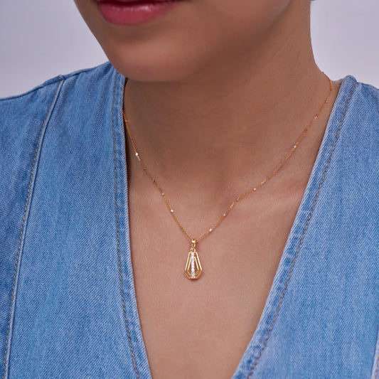Sculpted Prism Diamond Pendant