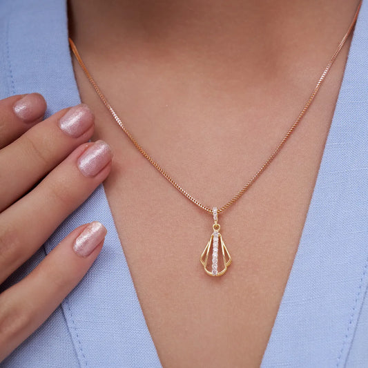 vertical line Diamond Pendant