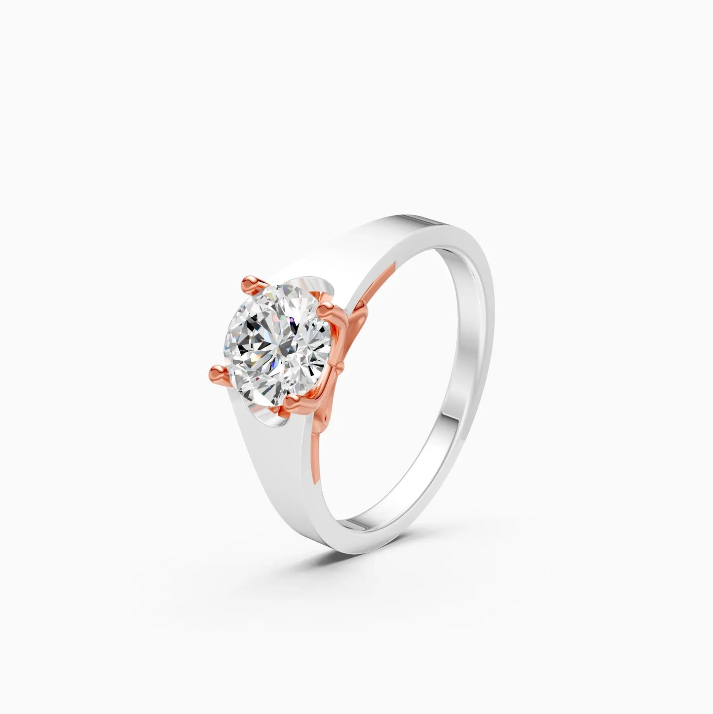 Forever Round Diamond Two Tone Solitaire Ring