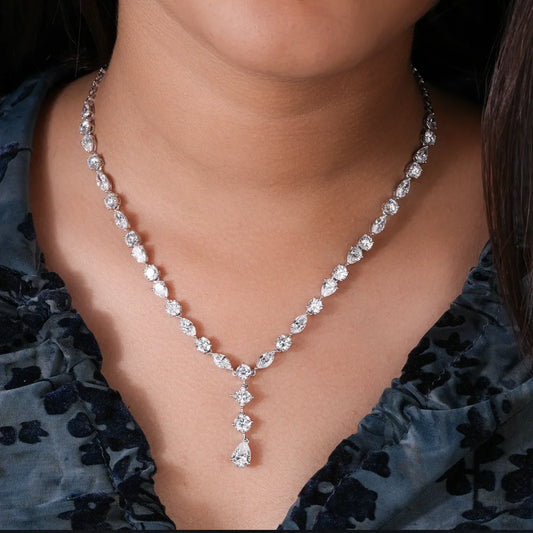 Single Line Multi Stone Lab Diamond Necklace