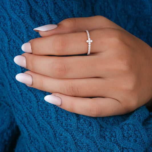 Round Minimalist Lab grown Diamond Ring