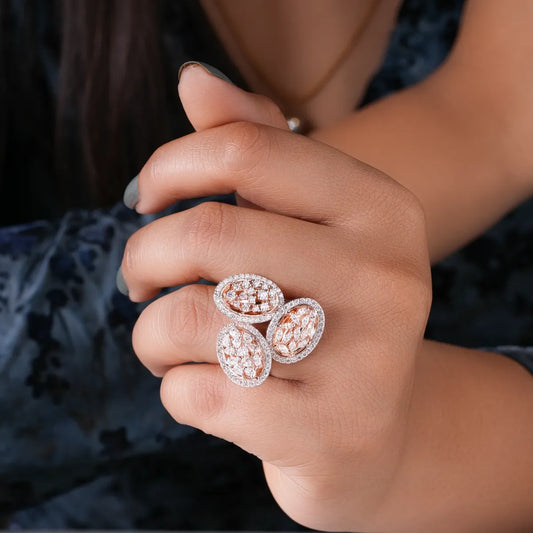 Oval Style Art Deco Cocktail Ring