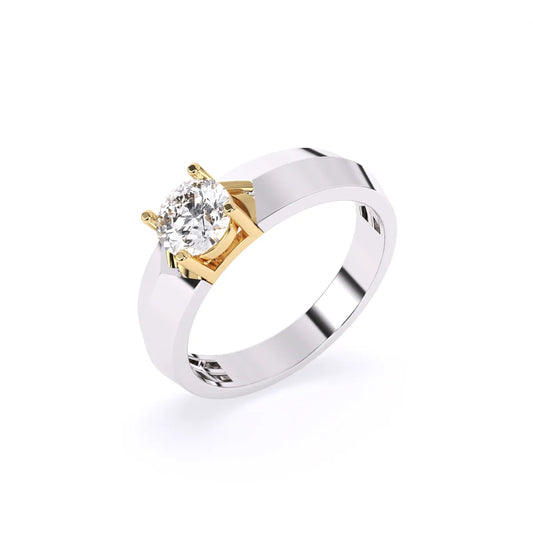 Round Solitaire Lab Grown Diamond Men's Ring