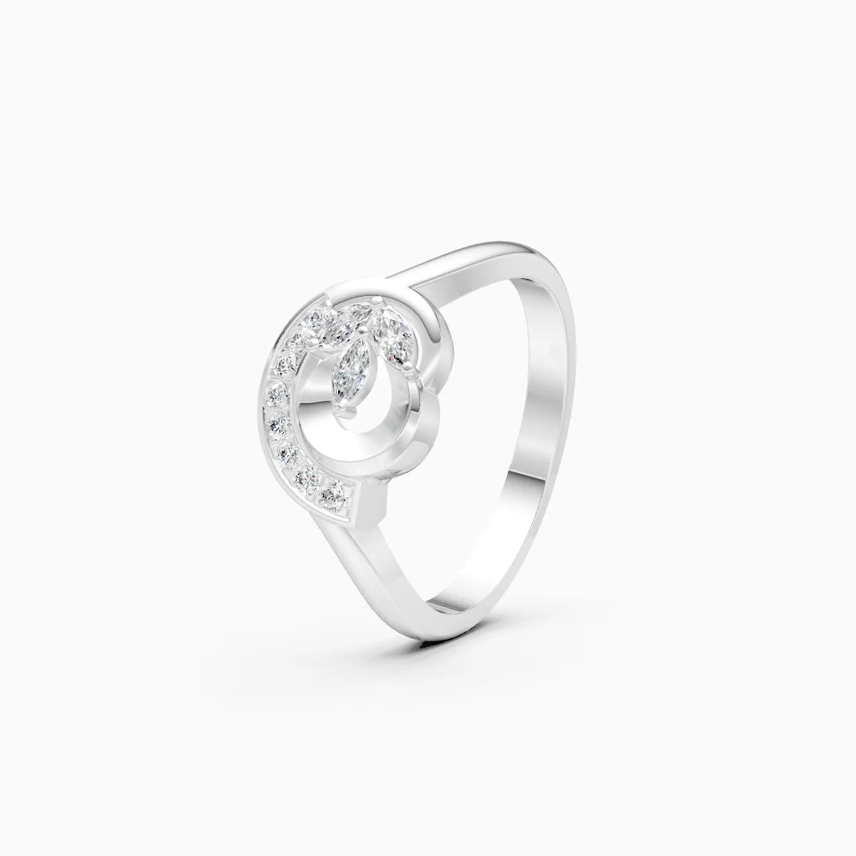 Casual Glam Leaf Diamond Ring