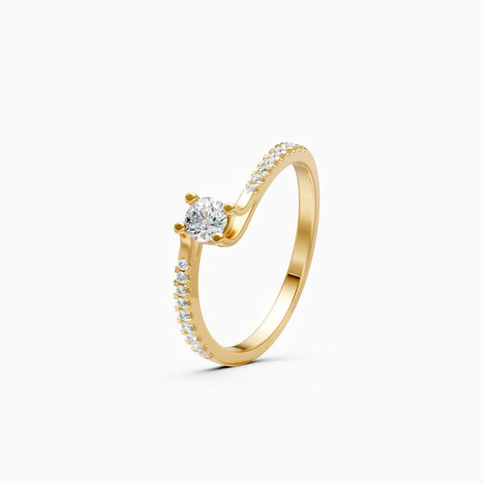 Solitaire Wave Ring