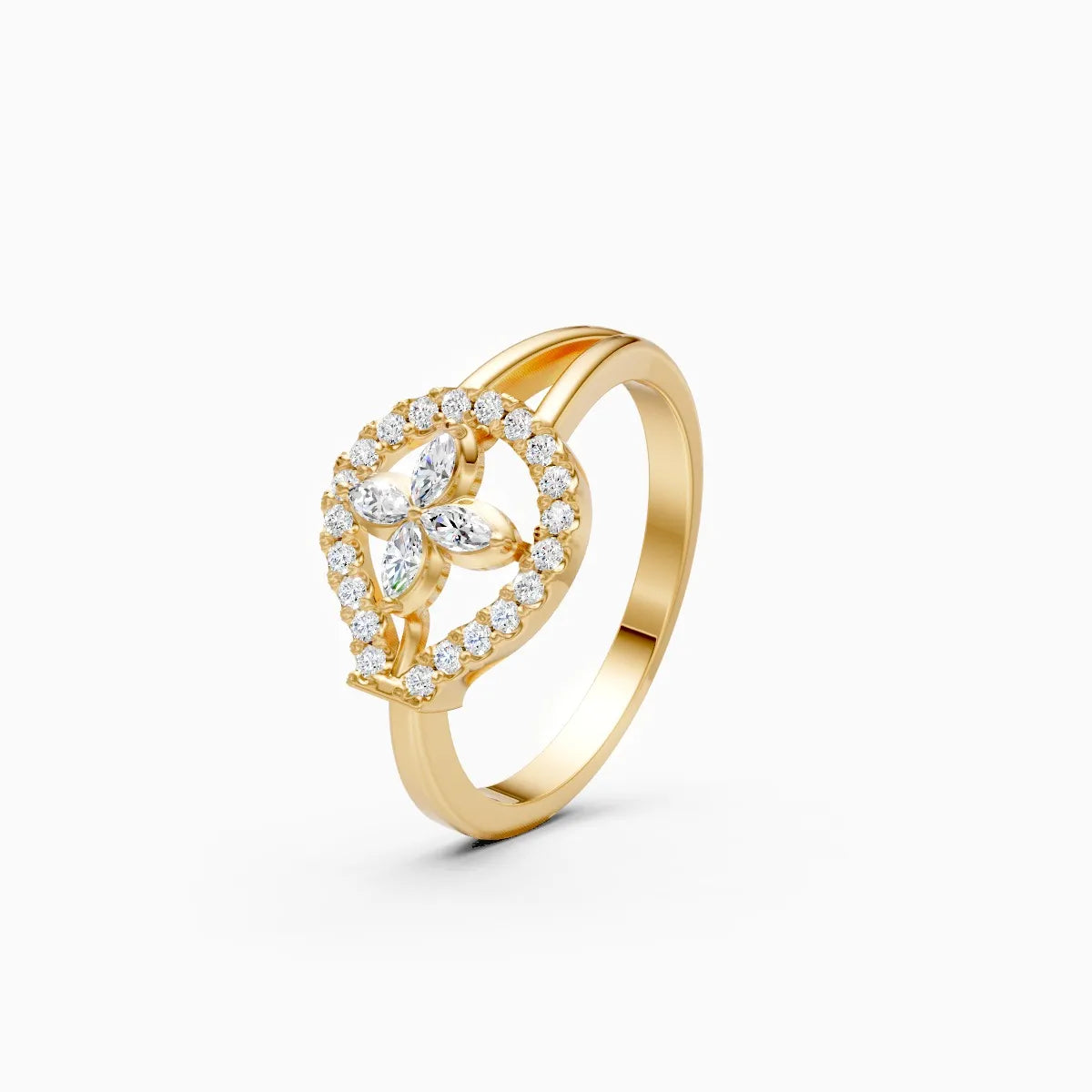 Marquise Bloom Teardrop Diamond Ring
