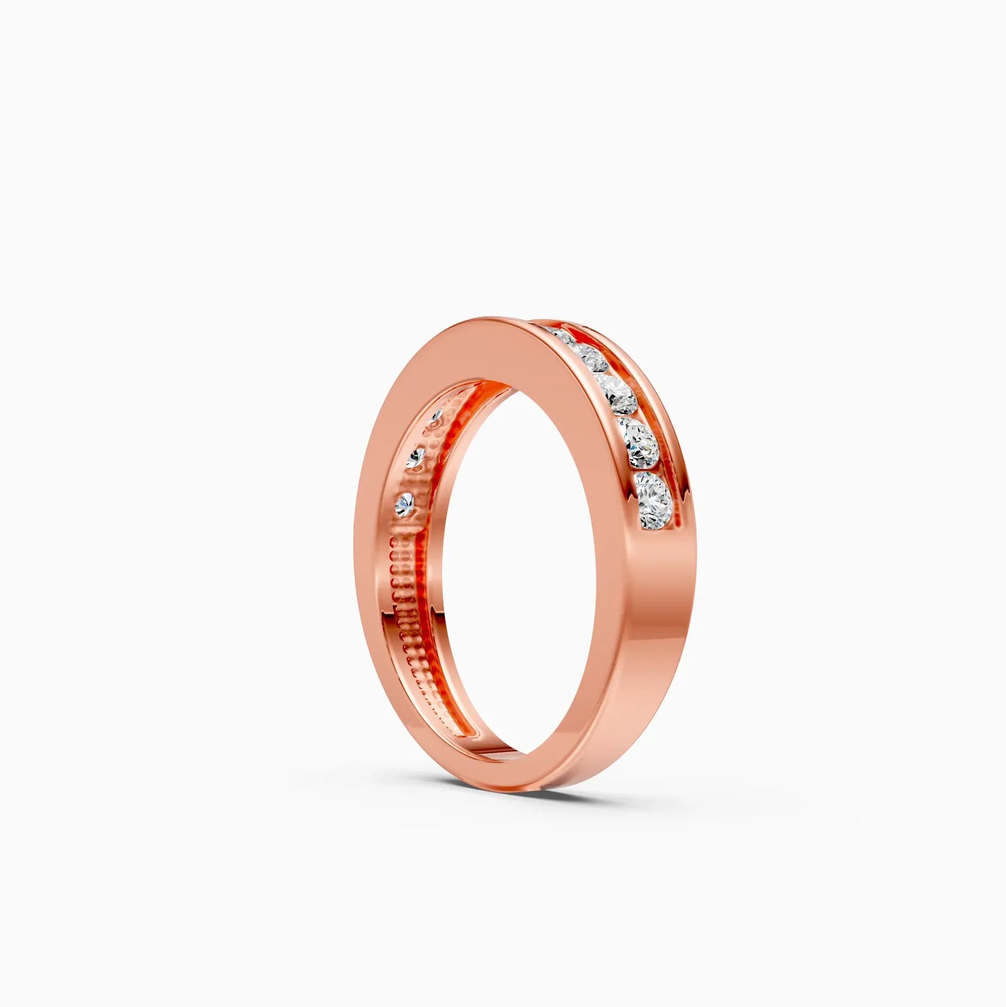 Round Lab Grown Diamond Channel Set Band