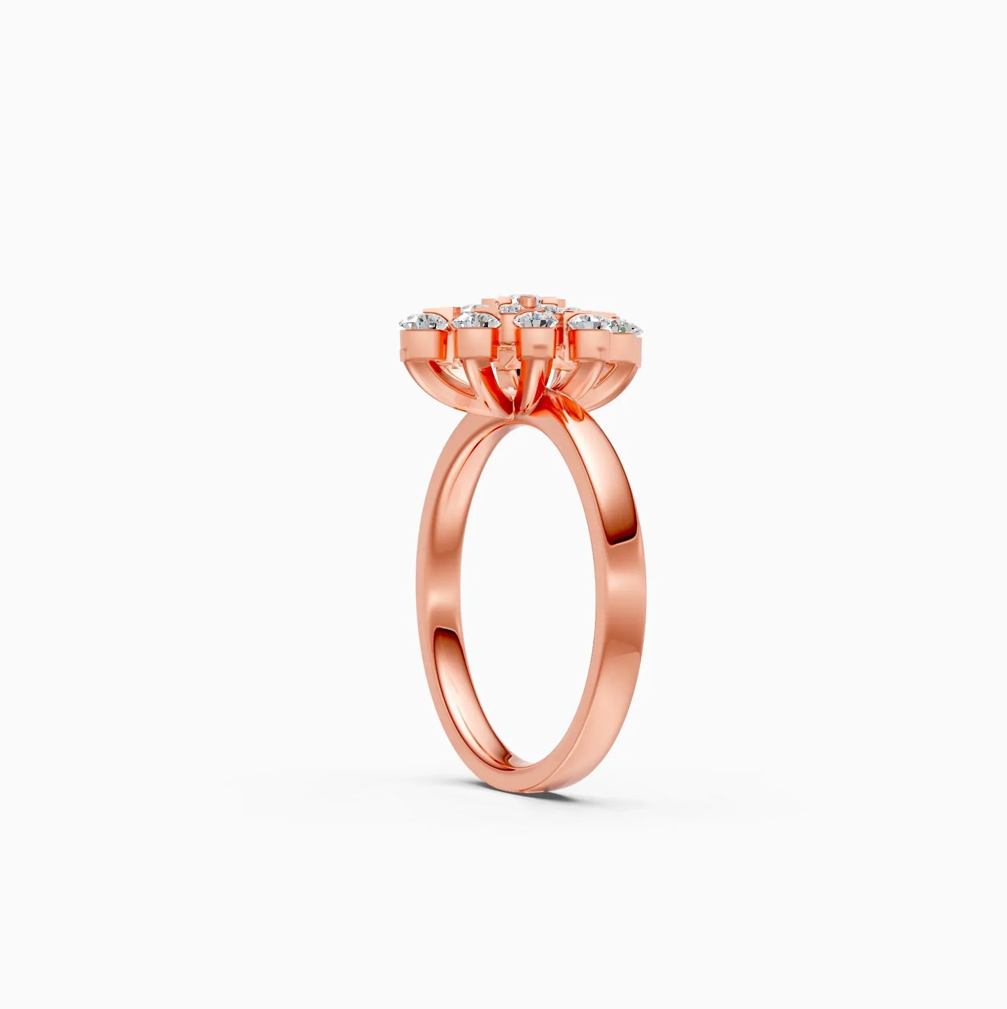 Cluster Lab Grown Diamond Engagement Ring
