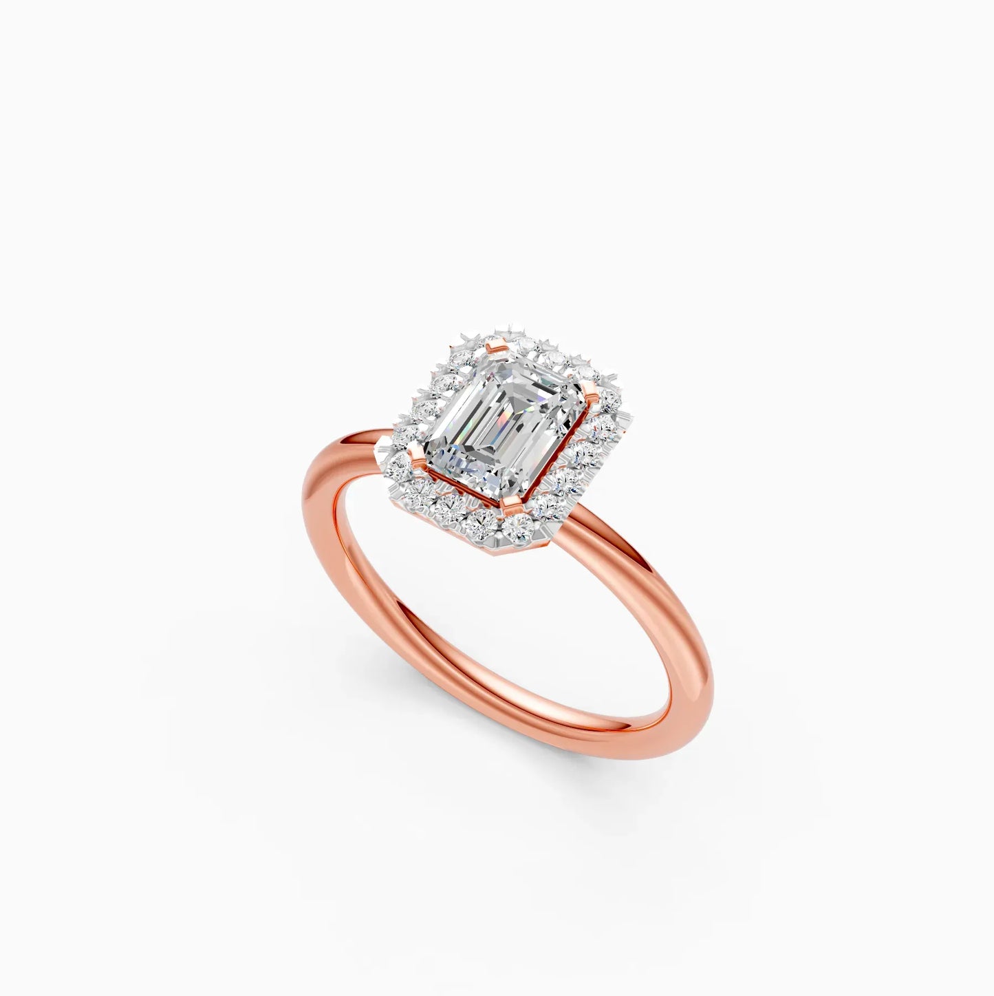 Emerald Halo lab Diamond Wedding Ring