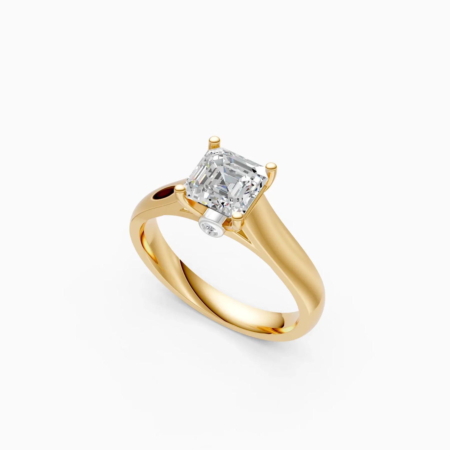 Asscher cut Lab Grown diamond Solitaire Ring