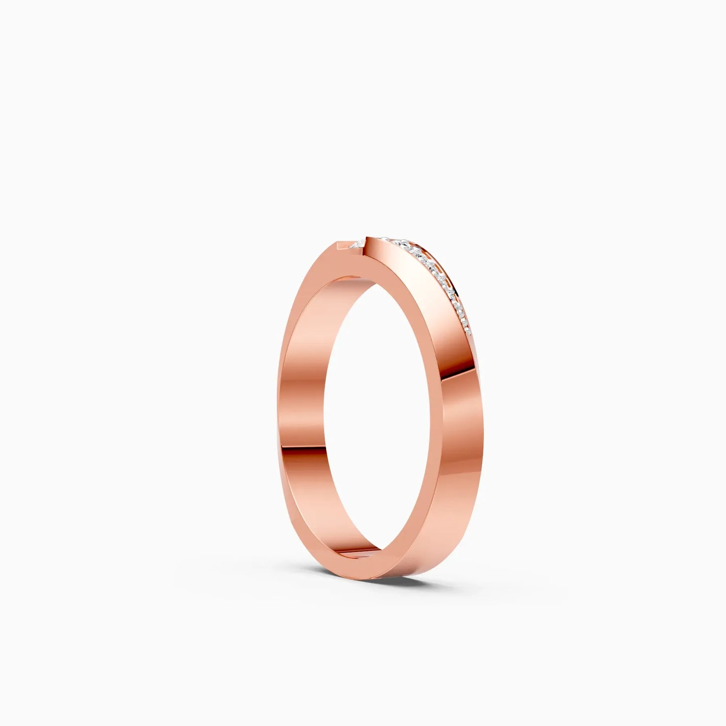 Round Side Accents Diamond Couple Ring