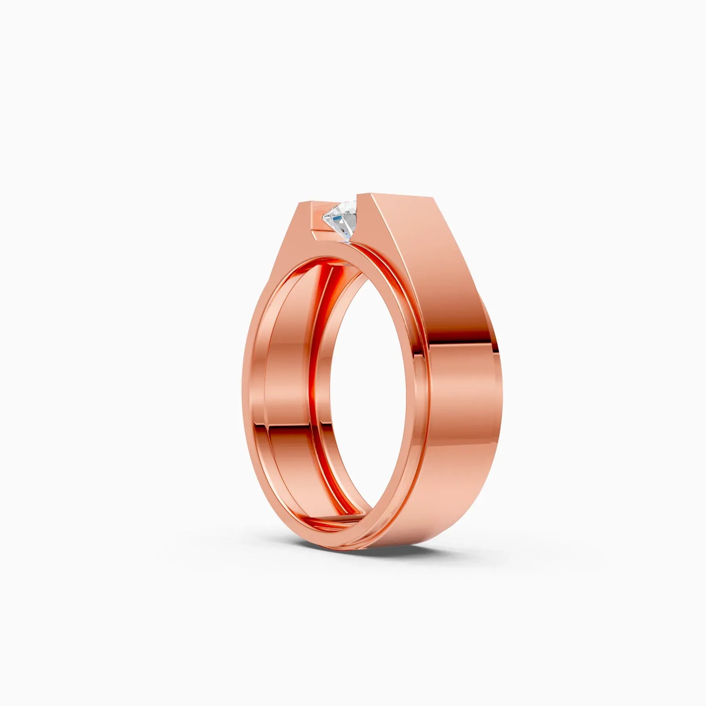 Round Cut Lab Grown Diamond Men's Band Ring