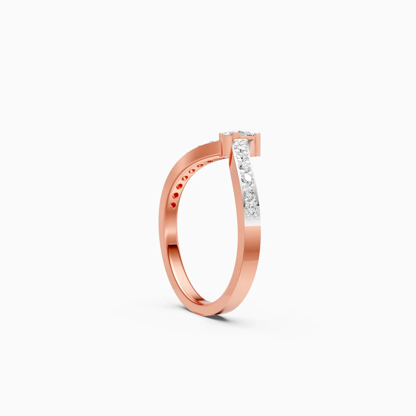 Pear Diamond Curved Wedding Band