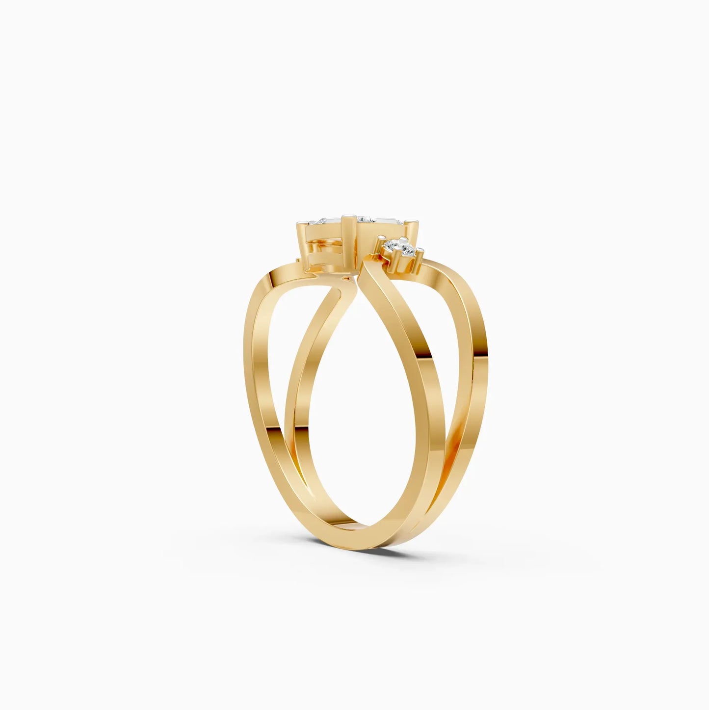 Lavish Floral Diamond Ring in Rose Gold