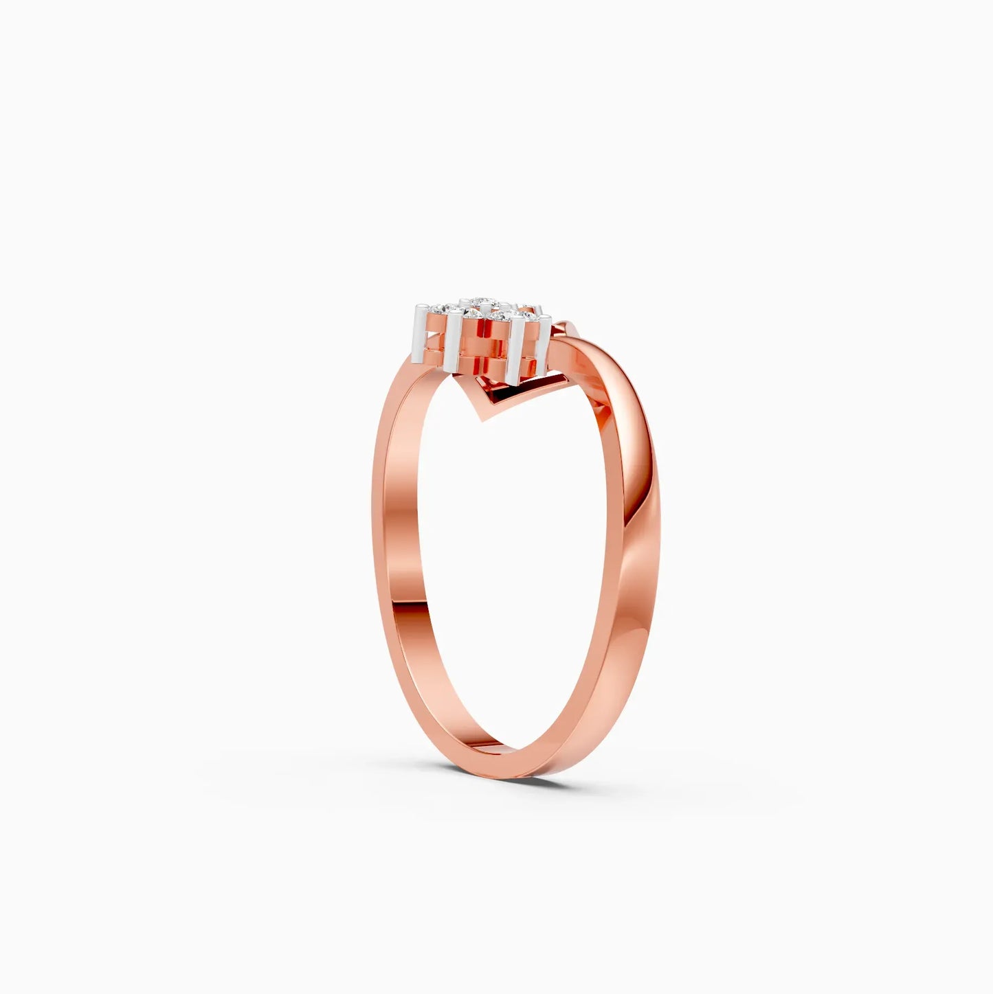 Floral Style By Pass Setting Diamond Cluster Band