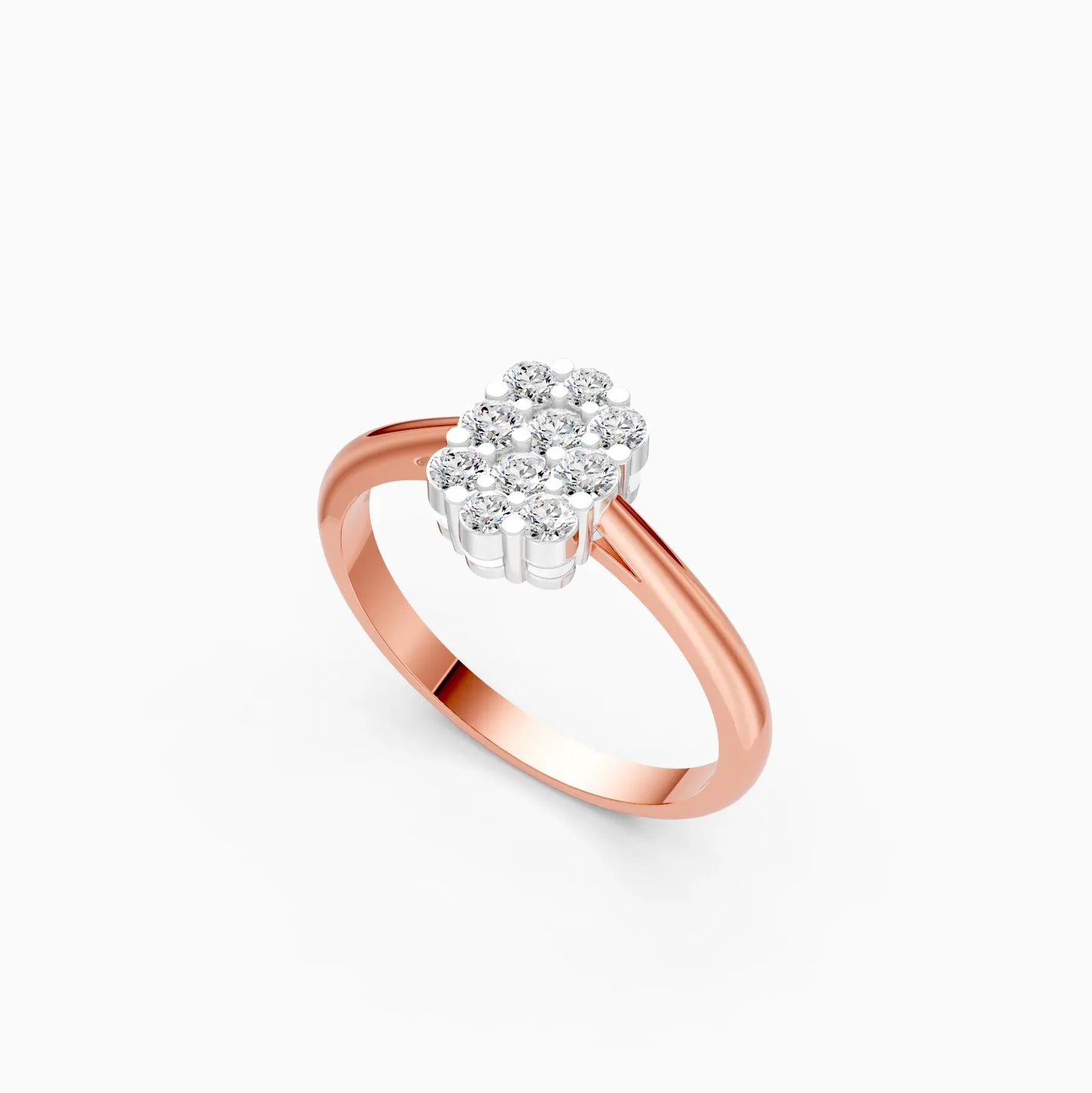 Lab Grown Diamond Cluster Oval Shaped Ring