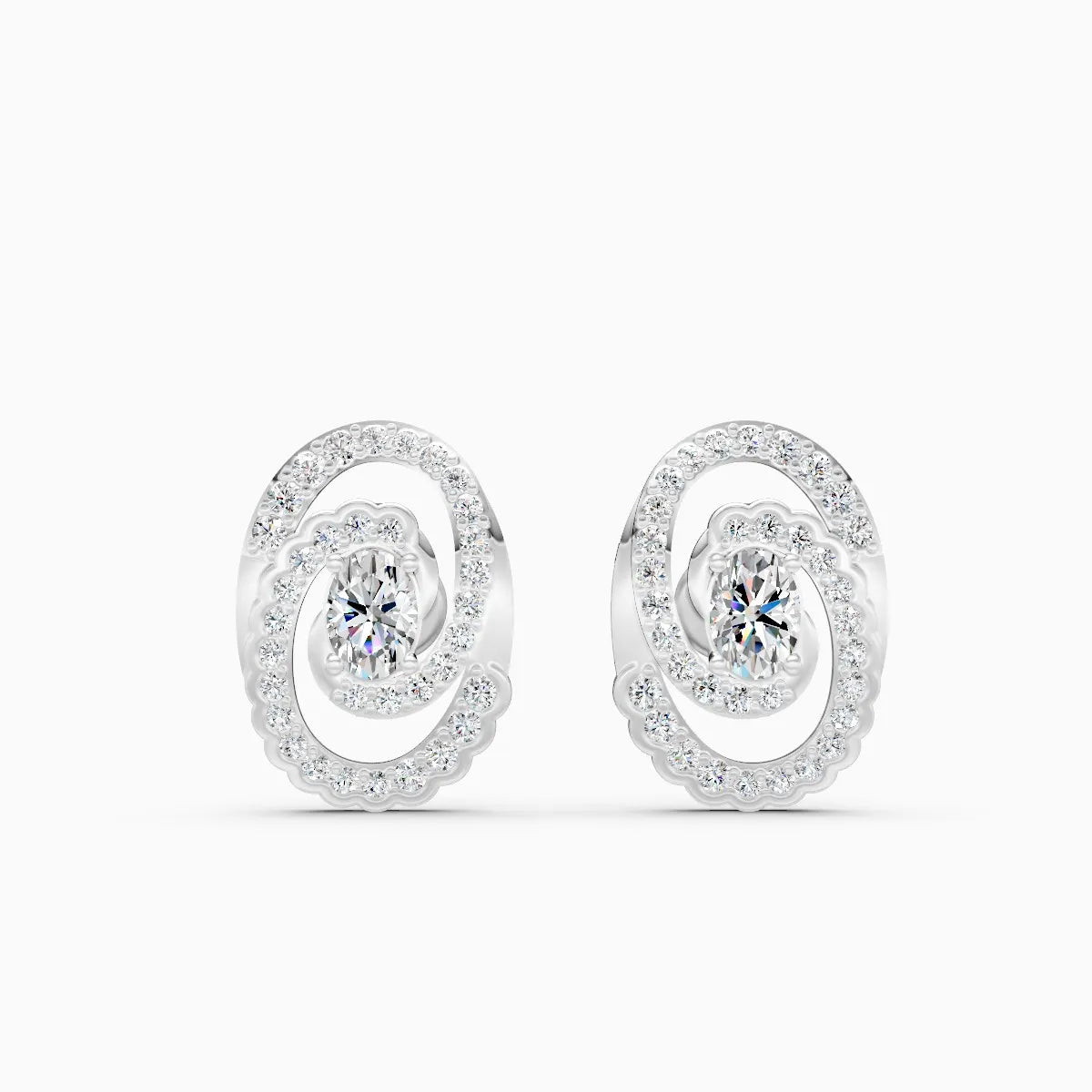 HaloTwirl Lab-Grown Diamond Earrings