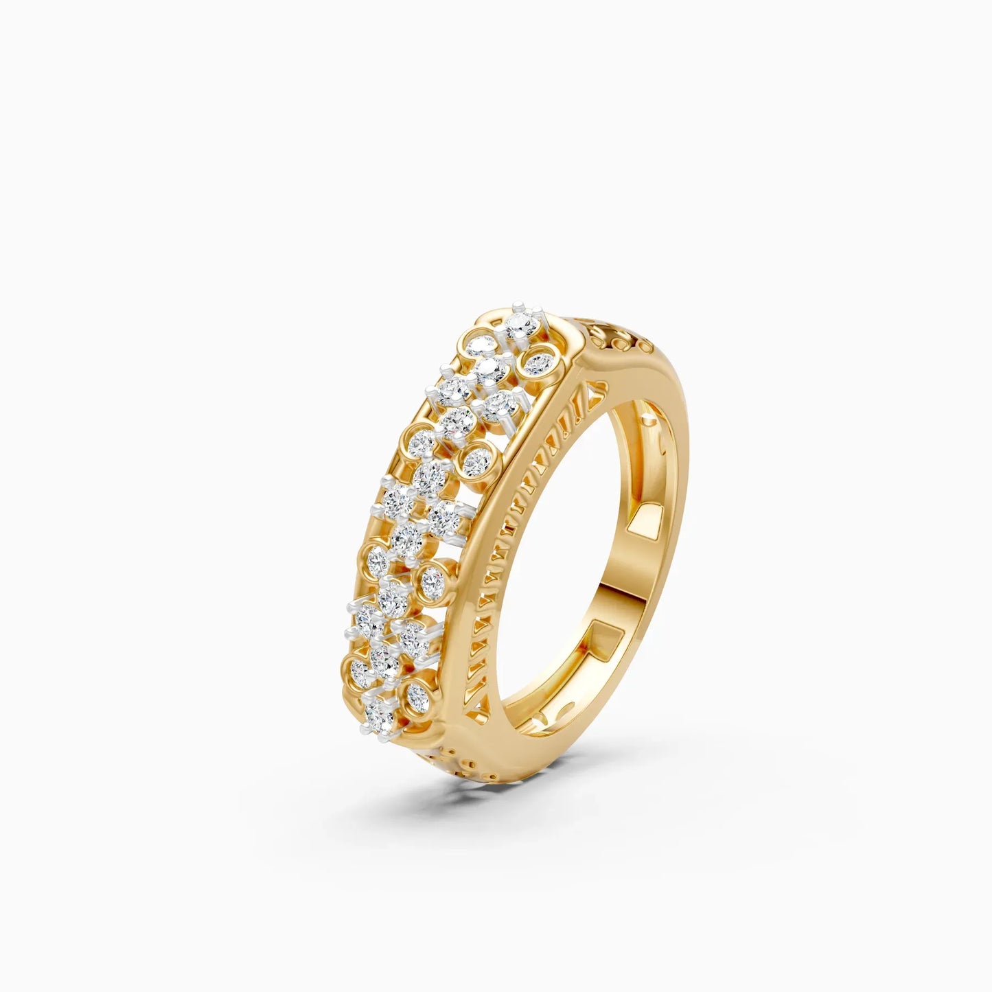 14K Gold Round Cut Diamond Engagement Ring