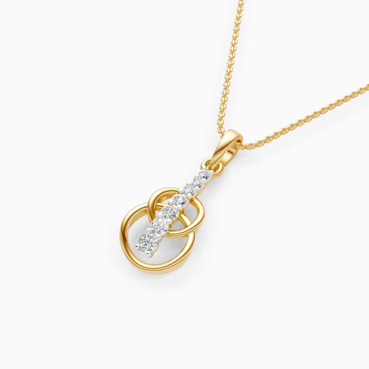 Interlinked Circle Diamond Pendant
