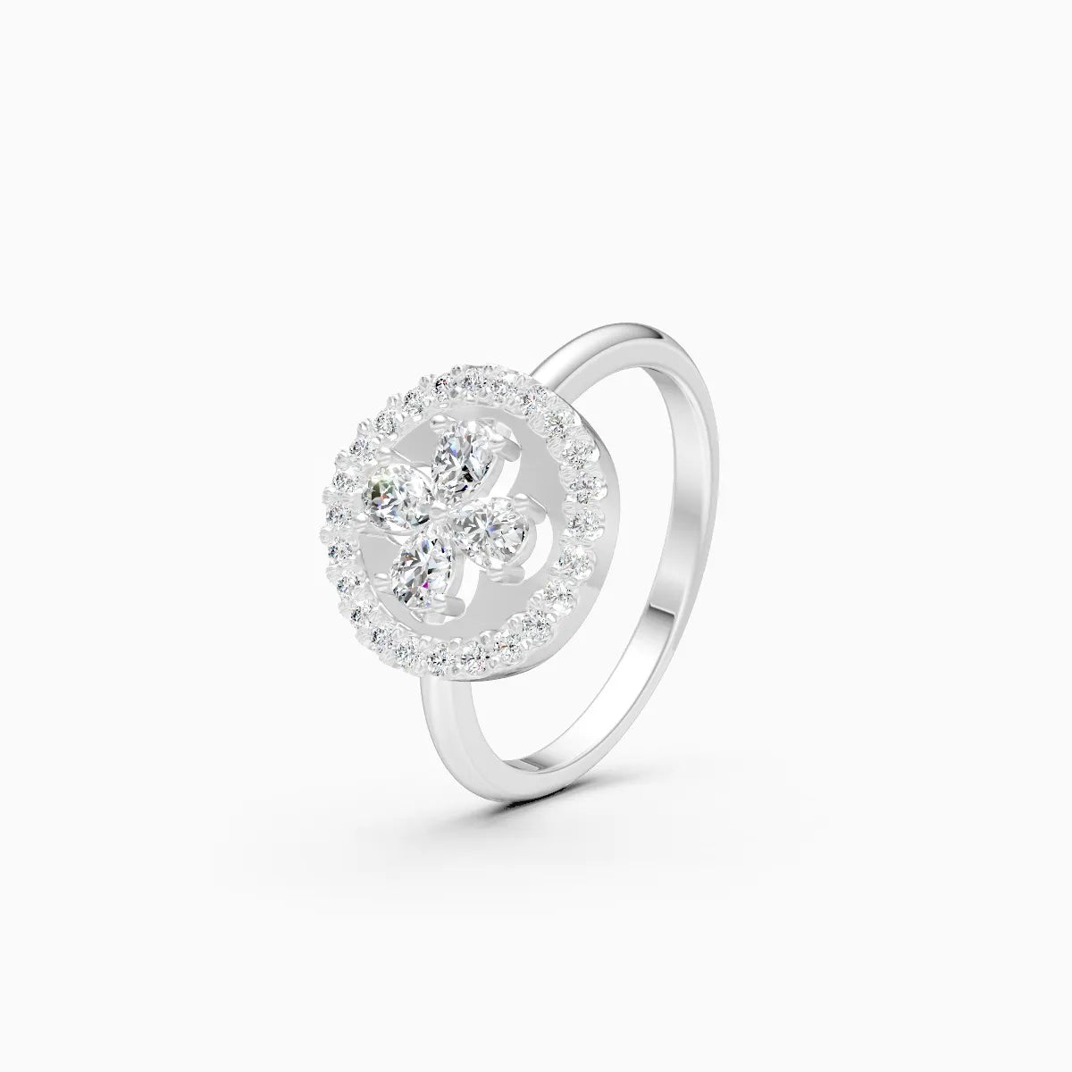 Elegant Floral Round Lab Grown Diamond Ring
